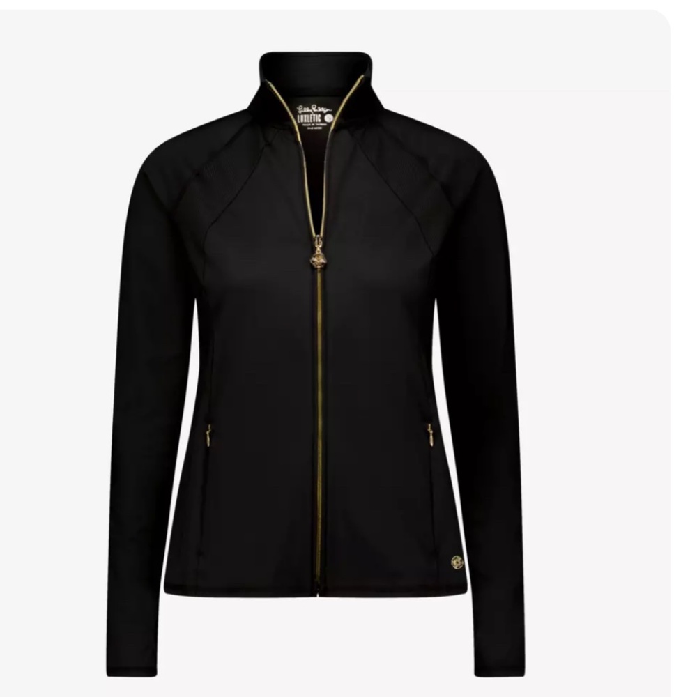 LILLY PULITZER Luxletic BLACK  Full Zip Women's Jacket SIZE S - Picture 2 of 7